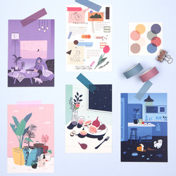 Ardium Memory of twelve months postcard set