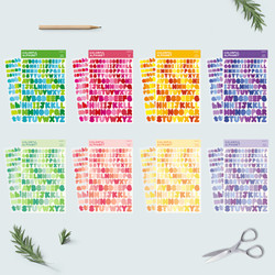 Bookfriends Colorful Alphabet translucent sticker set