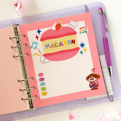 Jam Studio Color wide A6 6 ring grid note paper refill set