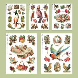 NACOO Bird Self-Cut Paper And Clear Sticker Set
