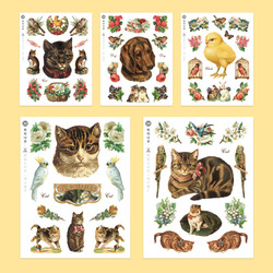 NACOO Animal self-cut paper and clear sticker set