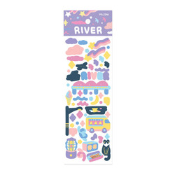 Appree River Scene Glitter Removable Sticker