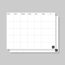 Simple Dateless Monthly Desk Planner Notepad
