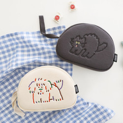 ROMANE Brunch Brother Round Zipper Pouch with Strap