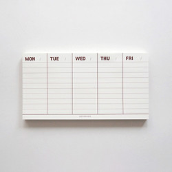 Brown Monday through Friday Weekday Planner Notepad
