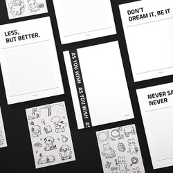 PLEPLE Creative B6 Grid Blank Notebook with Sticker