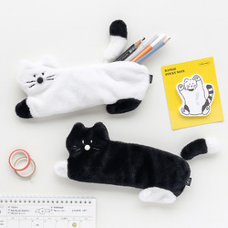 Plush Little Kitty Zipper Long Pencil Case