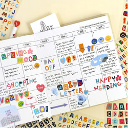 Paperian Color Recipe Upper Case Alphabet Removable Sticker