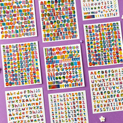 Ardium Rainbow Typo Alphabet Number Removable Sticker