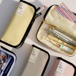 After The Rain On The Table Line Zipper Pencil Case Pouch