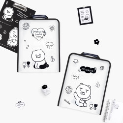 Kakao Friends Doodle Doodle A4 Handle Zipper File Folder