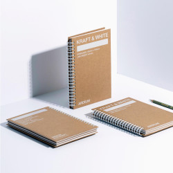Ardium Kraft-White WireboundLined Notebook