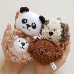 Dailylike Animal Face Fluffy Keychain Plush Keyring
