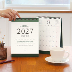 Indigo 2027 Official Start On Monday Desk Calendar