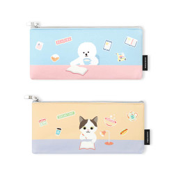 Book Friends Reading Pet Soft Zipper Pencil Case