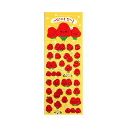 pureureum design Sweet Strawberry Holographic Sticker