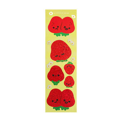 pureureum design Big Strawberry Holographic Sticker
