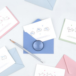 Dash And Dot Fluppy Love Letterpress Card with Envelope Set
