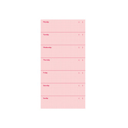 Notful Pink Grid Dateless Weekly Planner Notepad