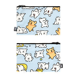Maltese Puppy Pattern Flat Zipper Pouch