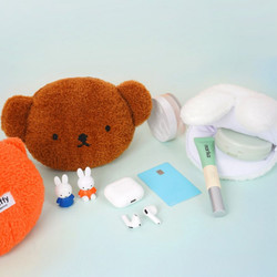 Zipper Pouch - Miffy & Friends Face Soft Plush Pouch
