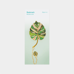 Appree Monstera Leaf Metal Bookmark with Chain