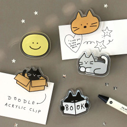 Iconic Doodle Double-Sided Acrylic Clip