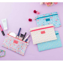 Ardium Summer pattern flat zipper pouch small