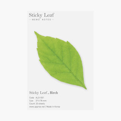 Appree Birch leaf green sticky memo notes Small