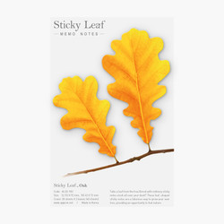 Appree Oak leaf yellow sticky memo notes Medium