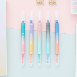 10 Colors double ended highlighter chisel/fine point set