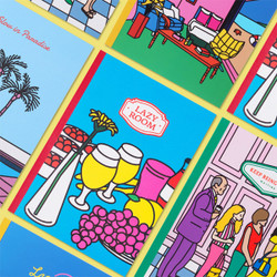 Lazy lounge retro lined notebook