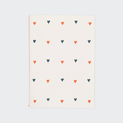 Heart pattern sewn bound A5 lined notebook 