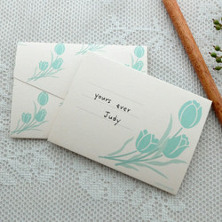Tulip pattern small folded card
