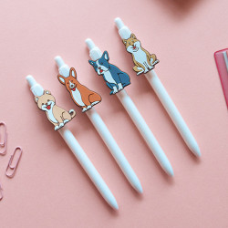 Hello puppy knock retractable black ballpoint pen 