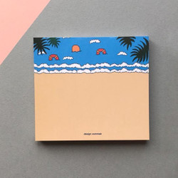 Memowang beach illustration memo notepad 