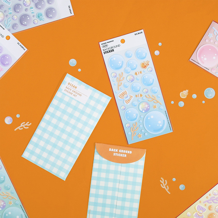 Background Ocean Removable Paper Sticker 01-06