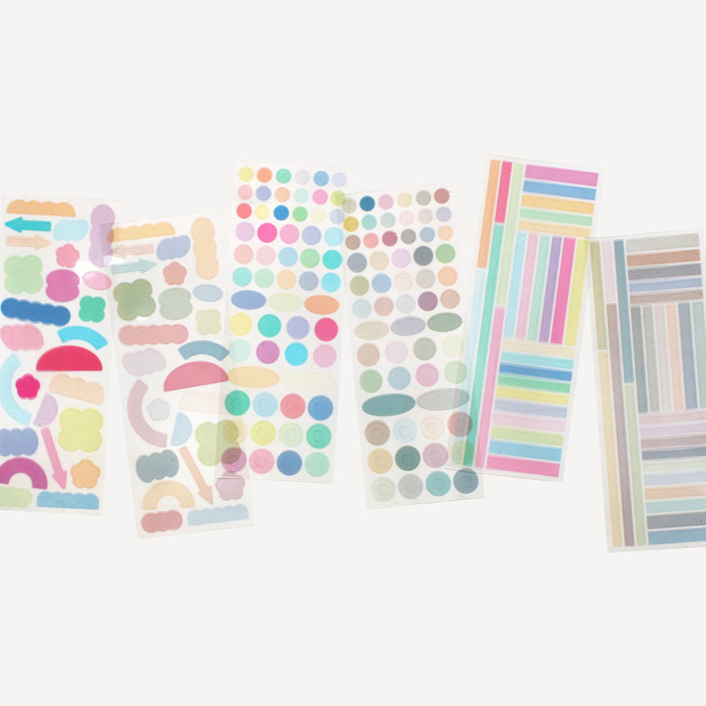 ICONIC Color Shape Paper Clear Sticker Pack - Fallindesign