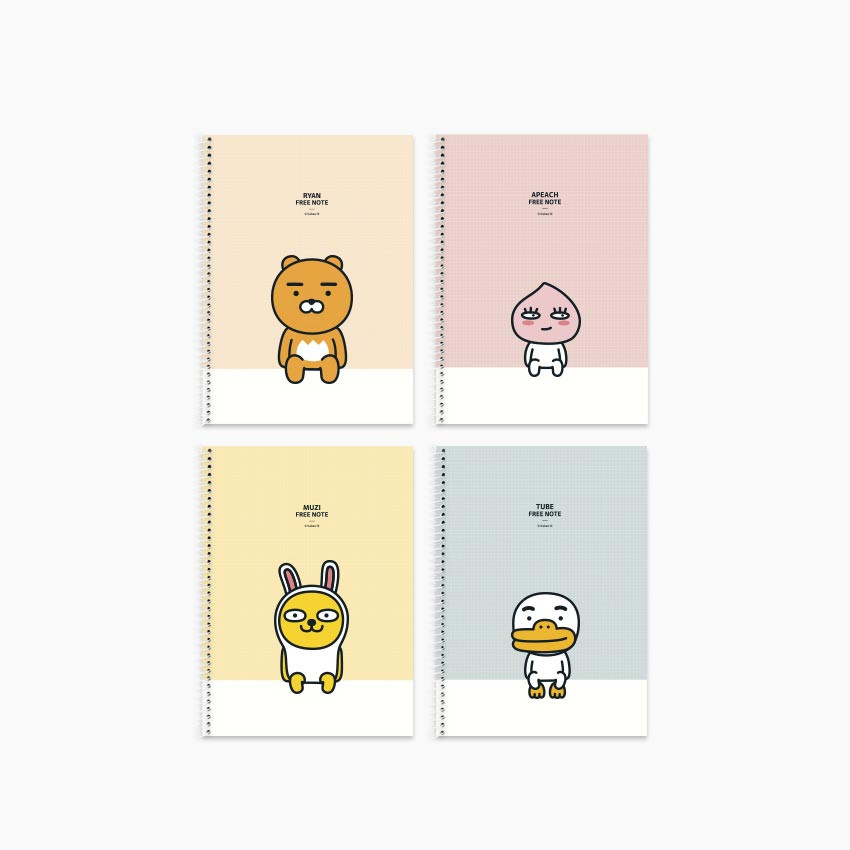 Kakao Friends Free B5 Spiral Bound Blank Notebook Kakao friends free b5 spiral bound blank notebook