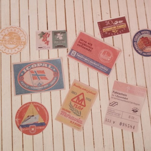 Universal condition Vintage postal deco sticker - fallindesign