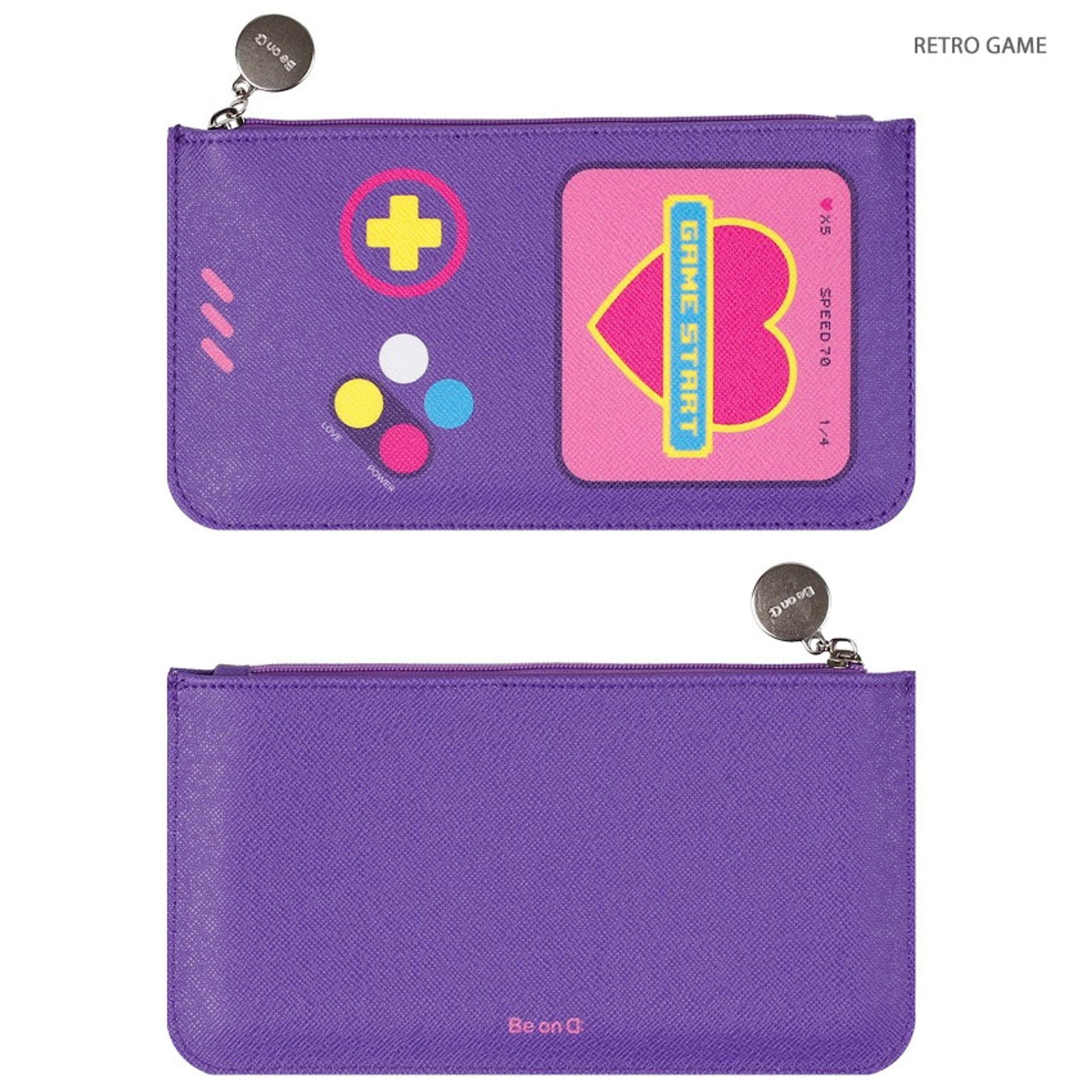 After The Rain Retro PU flat zipper pouch