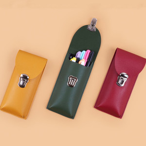 Rihoon Retro satchel buckle PU pencil case