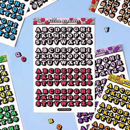 Wanna This Kitsch kitsch upper case Alphabet sticker