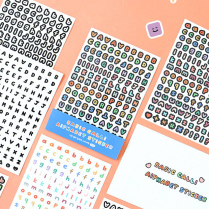 Sugar Pop Korean Hangul Alphabet Removable Sticker Pack
