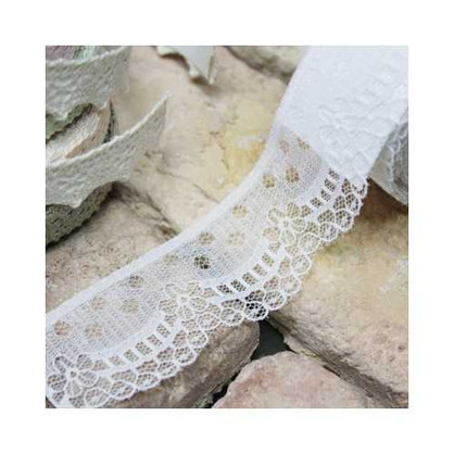 Adhesive Deco fabric lace rolltape - brown