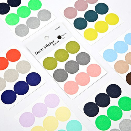 Dailylike Color 22mm circle deco sticker 4 sheets
