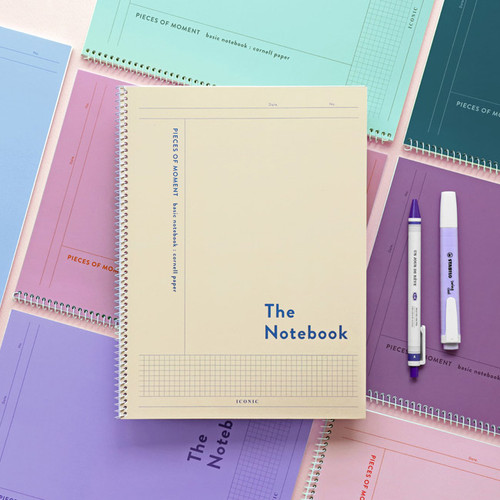  ICONIC Basic Cornell spiral bound lined and grid notebook