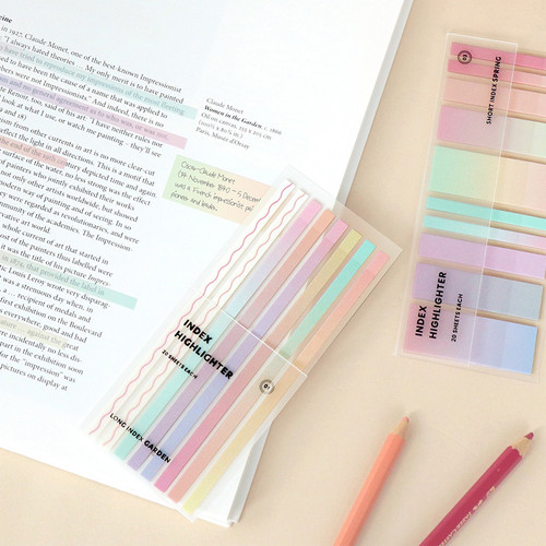 Iconic Blur Sticky Index Short Highlighter Sticky Notes Set