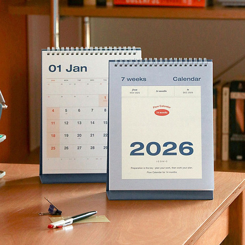 Iconic 2026 Flow Standing Flip Desk Calendar Iconic 2026 Flow Standing Flip Desk Calendar