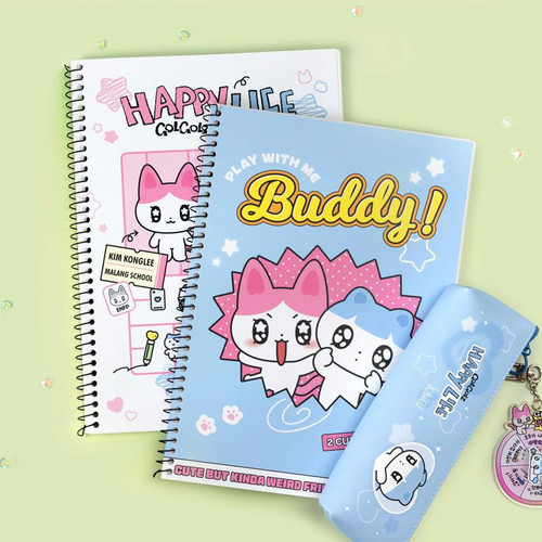 GOLGOLZ Happy Life Spiral Blank Notebook